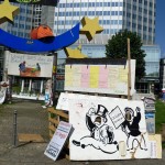 Schilder vor der EZB